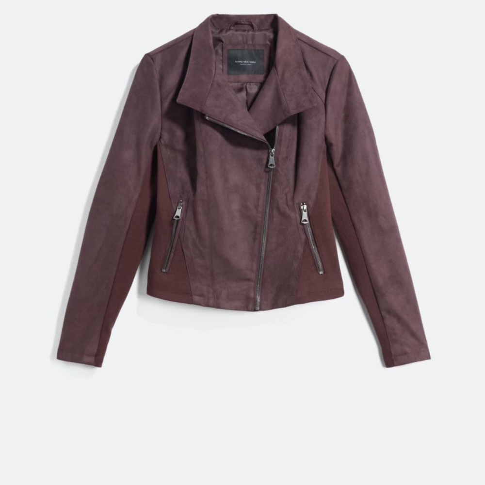 marc new york Women's Suede Moto Jacket - Burgundy